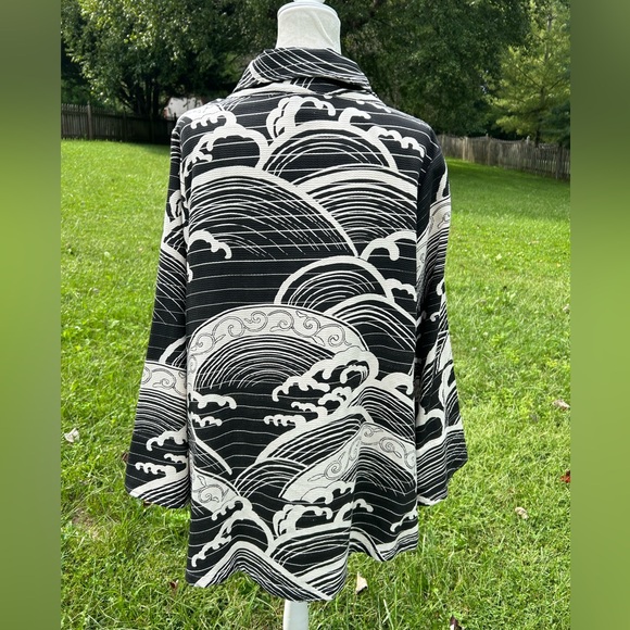 Cupcake International Lagenlook Art to Wear Abstract Slouchy Jacket XL - Picture 6 of 14